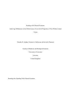 Reading with Filtered Fixations: Adult Age