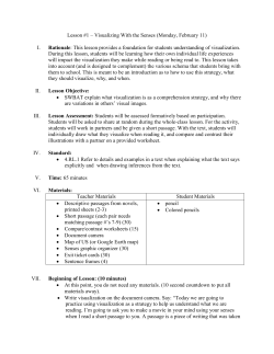 Lesson #1 &ndash; Visualizing With the Senses (Monday, February 11) I