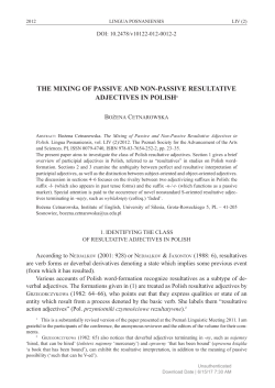 the mixing of passive and non-passive resultative