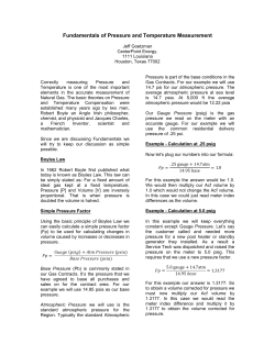 Fundamentals of Pressure and Temperature Measurement