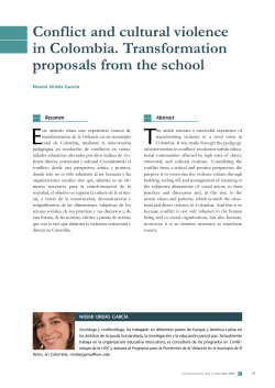 Conflict and cultural violence in Colombia. Transformation