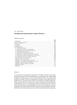Recalling and Summarizing Complex Discourse