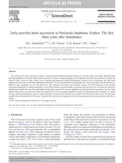 Early post-fire plant succession in Peninsula Sandstone Fynbos