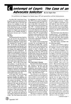 Ngan Chor, Loo --- "Contempt of Court: The Case of an Advocate