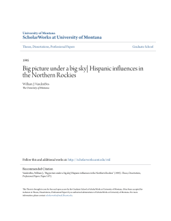 Hispanic influences in the Northern Rockies