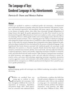 The Language of Toys: Gendered Language in Toy Advertisements