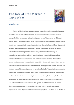 The Idea of Free Market in Early Islam