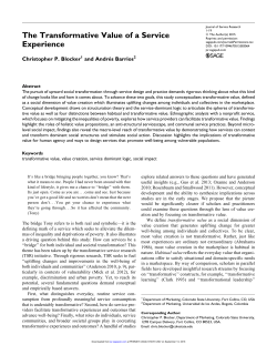 The Transformative Value of a Service Experience