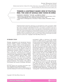 Toward a legitimacy-based view of political risk