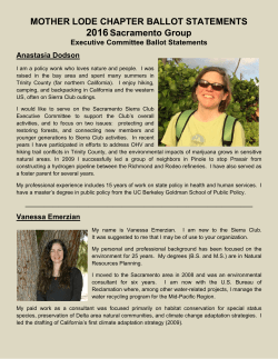 Statements of Candidates for the 2016 Sacramento