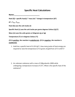 Specific Heat Calculations