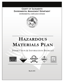 hazardous materials plan - Sacramento County Environmental