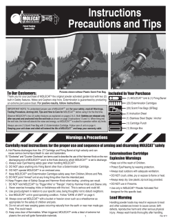 Instructions Precautions and Tips