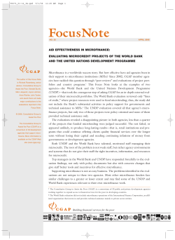 Aid Effectiveness in Microfinance: Evaluating Microcredit Projects of