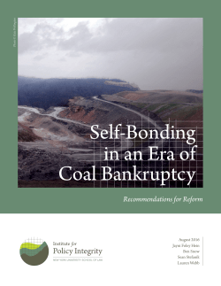 New Report: Self-Bonding in an Era of Coal Bankruptcy