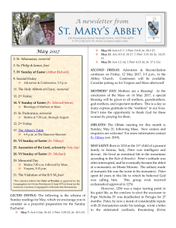 May 2017 - St. Mary`s Abbey