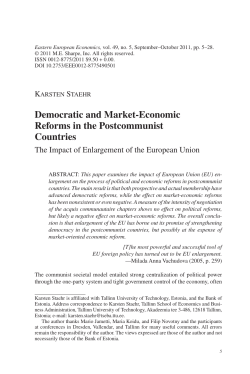 Democratic and Market-Economic Reforms in the Postcommunist