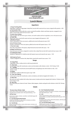 Lunch Menu