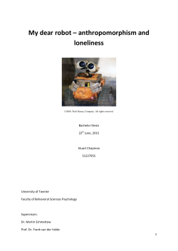 My dear robot – anthropomorphism and loneliness