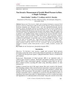 Non Invasive Measurement of Systolic Blood Pressure in Rats: A