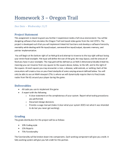 Homework 3 – Oregon Trail