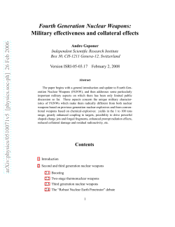 Fourth Generation Nuclear Weapons: Military effectiveness and