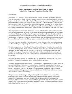 Nobel Laureates Urge President Obama to Bring Justice to the