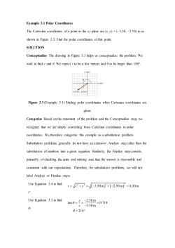 Example 3.1 Polar Coordinates The Cartesian coordinates of a point