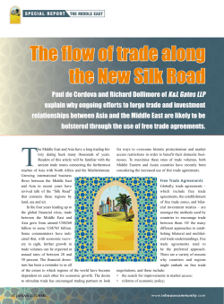 The flow of trade along the New Silk Road - In