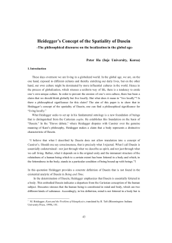Heidegger`s Concept of the Spatiality of Dasein