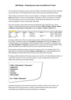 Mail M Merge &ndash; P Preparing your nam me and add dresses in n Excel