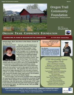 Apr. 16 Newsletter - Oregon Trail Community Foundation