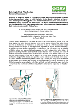 Belaying in Multi-Pitch Routes – Comfortable or secure?