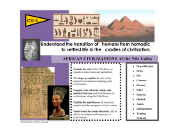 CH 3 Understand the transition of humans from nomadic to settled