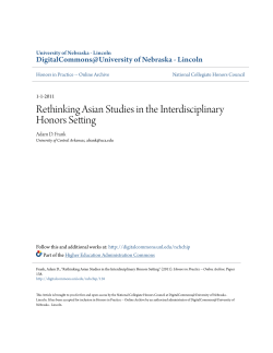 Rethinking Asian Studies in the Interdisciplinary Honors Setting