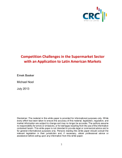 Competition Challenges in the Supermarket Sector with an