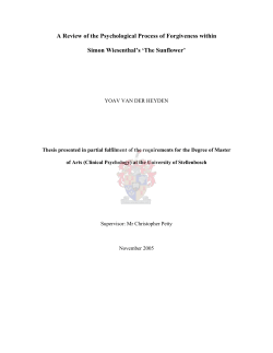 A review of the psychological process of forgiveness within Simon