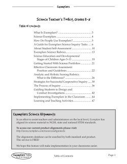 Exemplars Science Alignments