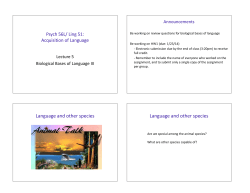 Language and other species Language and other species