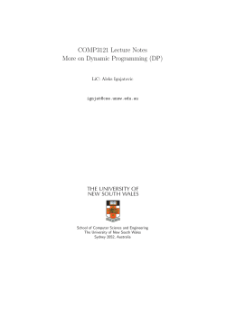 COMP3121 Lecture Notes More on Dynamic Programming (DP)