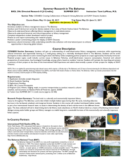 Summer Research in The Bahamas Course