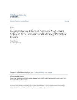 Neuroprotective Effects of Antenatal Magnesium Sulfate in