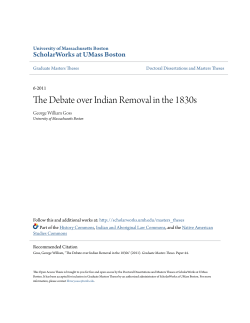 The Debate over Indian Removal in the 1830s