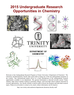 2015 Undergraduate Research Opportunities in Chemistry