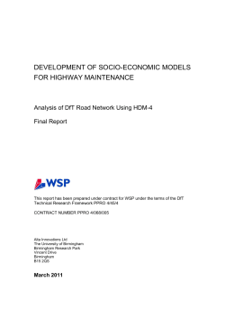 HDM-4 Strategic Analysis UK_ExecutiveSummary