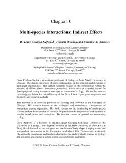 Chapter 10 Multi-species Interactions: Indirect
