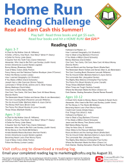 Read and Earn Cash this Summer!