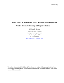 Keynes` Attack on the Versailles Treaty