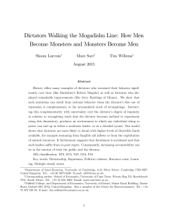 Dictators Walking the Mogadishu Line: How Men Become Monsters