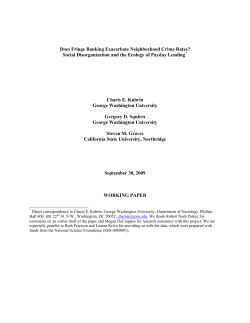 Does Fringe Banking Exacerbate Neighborhood Crime Rates